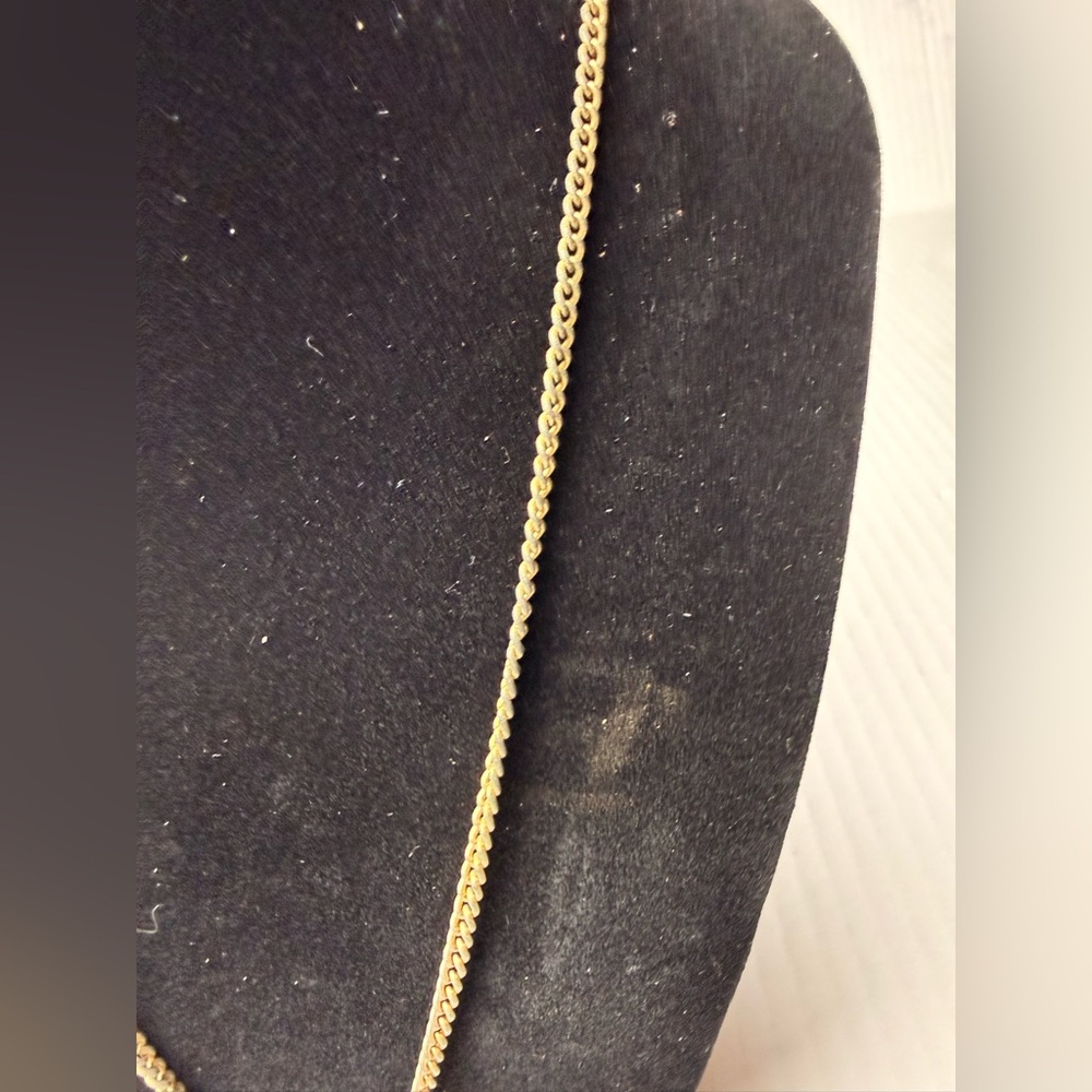Vintage Gold Plated “C H”‎ Pendant Necklace Rectangle Dangle Jewelry 70s Retro - Picture 3 of 7